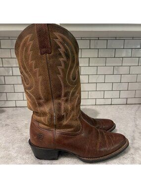 Ariat Boots Mens Size 10.5 EE Brown Western Cowboy Leather Rodeo Equestrian